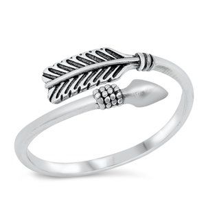 Sterling Silver Arrow Ring 7 mm 925 Fashion Band
